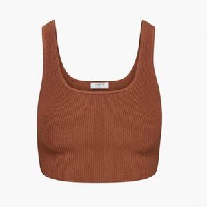 Aritzia Babaton Sculpt Knit Squareneck Cropped Tank